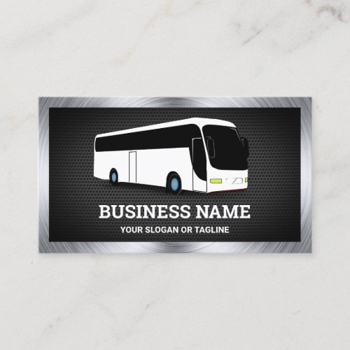 Luxury White Bus Sightseeing Tours Travel Agent Business Card