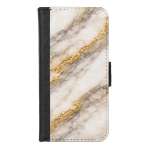 Luxury White Calacatta Marble with Gold Veins iPhone 8/7 Wallet Case