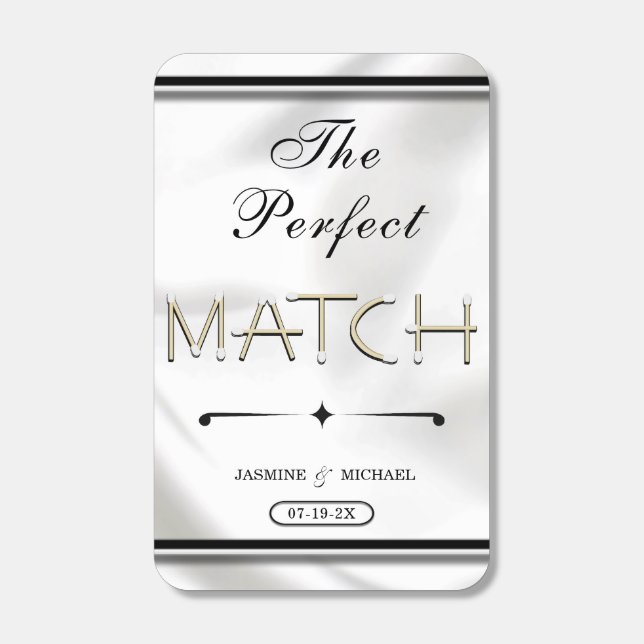 Luxury White Chic Wedding Perfect Match Favors (Front)