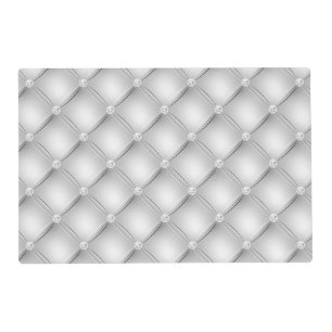 Luxury White Diamond Tufted Pattern Placemat