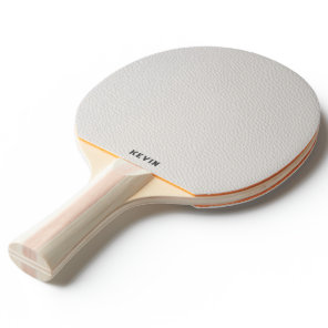 Luxury White Faux Leather Gray Monogram Ping Pong Paddle