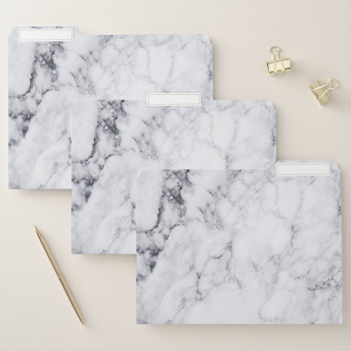 Luxury White Faux Marble File Folder Zazzle