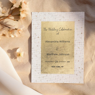 Luxury white gold chic sequins Wedding Program