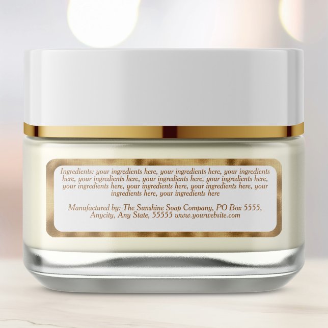 Luxury white gold cosmetics jar ingredients label  (Creator Uploaded)