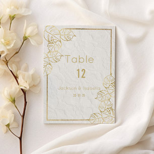 Luxury white gold French floral lace Table Number