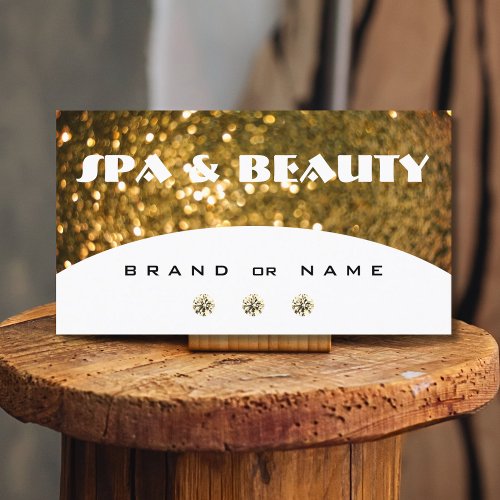 Luxury White Gold Sparkle Glitter Stylish Elegant Business Card