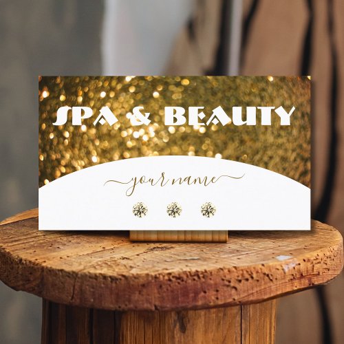 Luxury White Gold Sparkle Glitter Stylish Shimmery Business Card