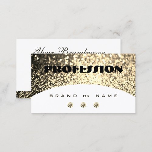 Luxury White Gold Sparkling Glitter with Diamonds Business Card