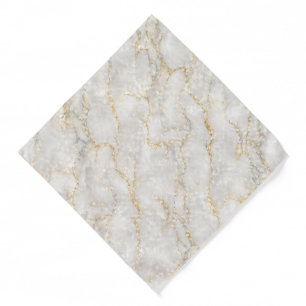Luxury White Marble and Liquid Gold Veins Bandana