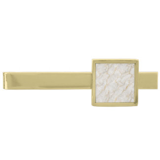Luxury White Marble and Liquid Gold Veins Finish Tie Bar