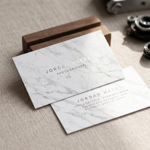 Luxury White Marble Foil Business Cards