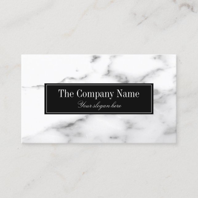 Luxury white marble stone business card template (Front)