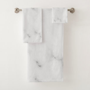 Luxury white marble texture bath towel set