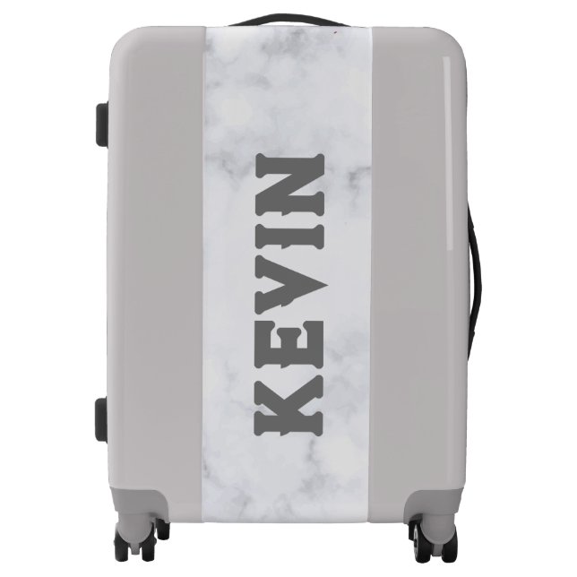 Luxury white marble texture image luggage (Front)
