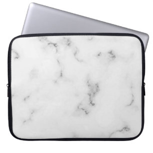 Luxury white marble texture laptop sleeve