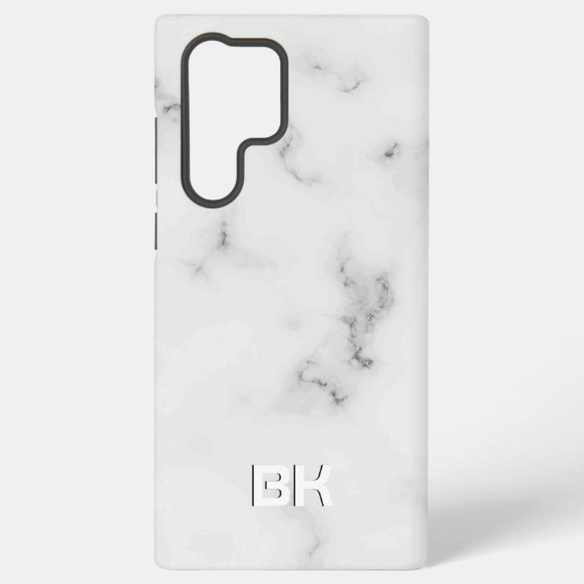 Luxury white marble texture samsung galaxy case (Back)