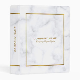 Luxury white marble Texture Simple Gold Frame Mini Binder