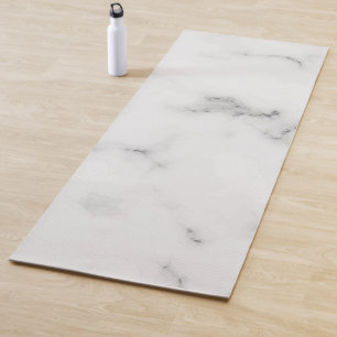 Luxury white marble texture yoga mat