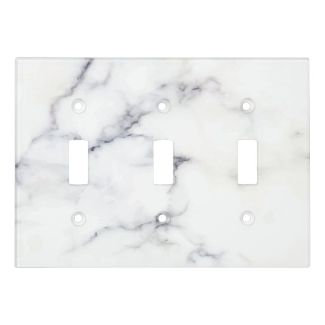 Luxury white marble with gray accent light switch cover (Front)