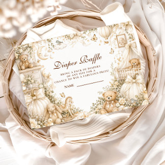Luxury White Pumpkin Diaper Raffle Enclosure Card