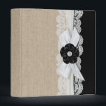 Luxury White Ribbon Burlap Lace Binder<br><div class="desc">Romantic Wedding Binder</div>
