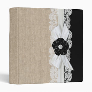Luxury White Ribbon Burlap Lace Binder