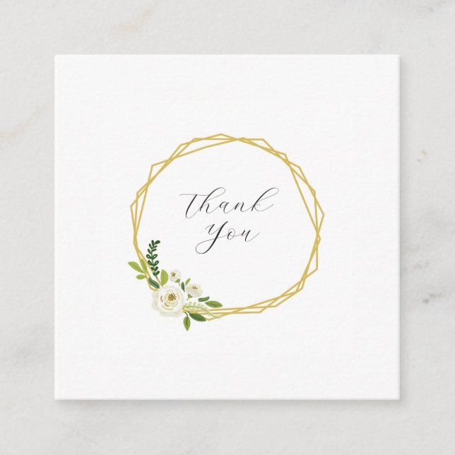Luxury White Rose Floral Frame  Enclosure Card (Front)