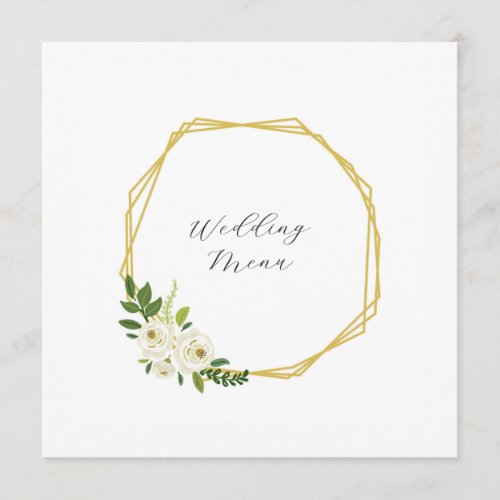 Luxury White Rose Floral Frame  Menu
