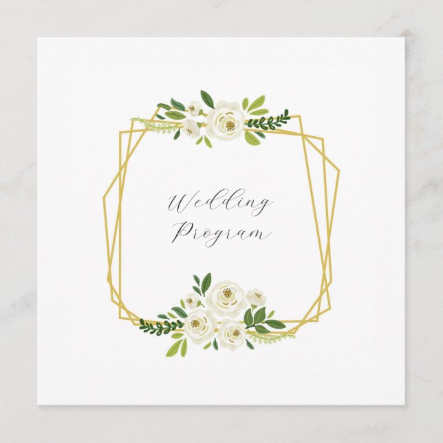 Luxury White Rose Floral Frame  Program (Front)