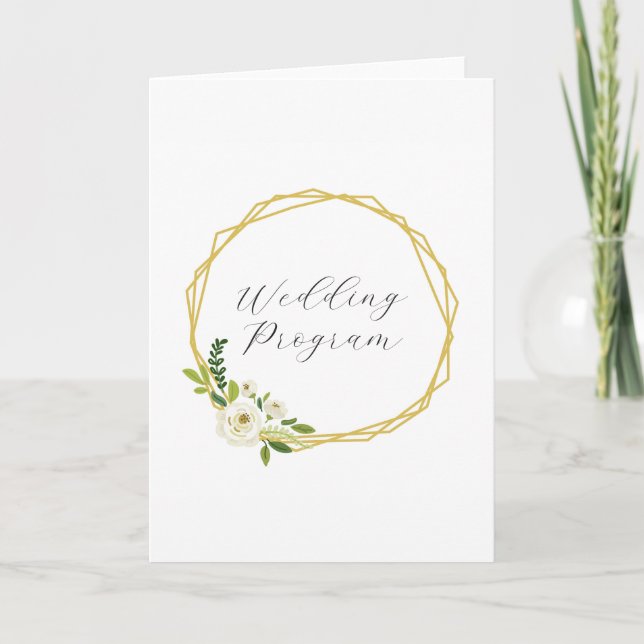 Luxury White Rose Floral Frame  Program (Front)