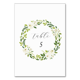 Luxury White Rose Floral Frame  Table Number