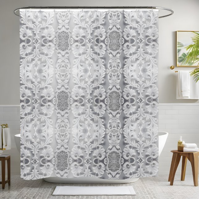 Luxury White Shower Curtain Style 1 (Creator Uploaded)