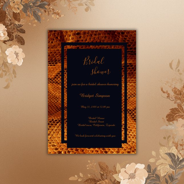 luxury wild snake skin animal bridal shower  invitation (Creator Uploaded)