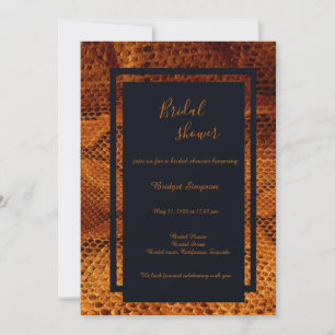 luxury wild snake skin animal bridal shower invitation