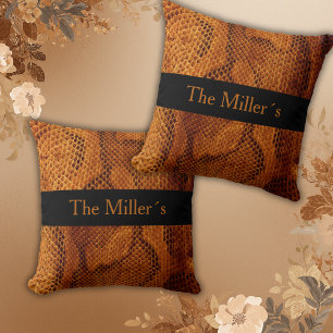 luxury wild snake skin animal throw pillow
