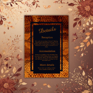 luxury wild snake skin animal wedding enclosure card