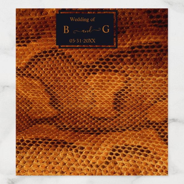 luxury wild snake skin animal wedding  envelope liner (Design)