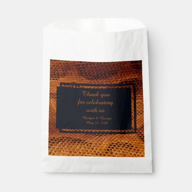 luxury wild snake skin animal wedding  favor bag (Front)