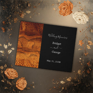 luxury wild snake skin animal wedding guest book