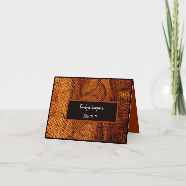 luxury wild snake skin animal wedding guest card (Front)