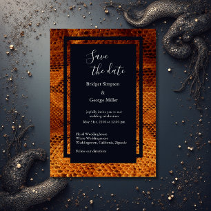 luxury wild snake skin animal wedding  invitation