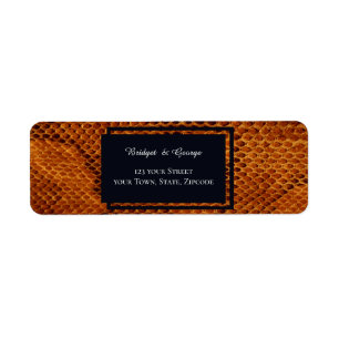 luxury wild snake skin animal wedding label