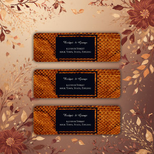 luxury wild snake skin animal wedding label