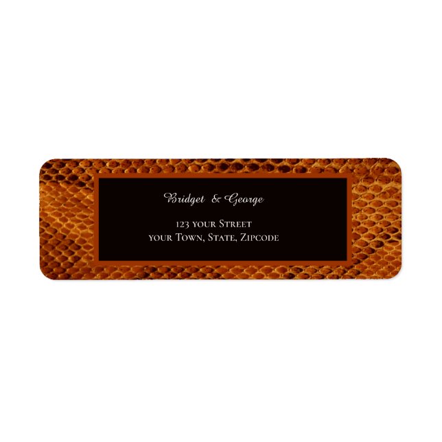luxury wild snake skin animal wedding  label (Front)