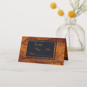 luxury wild snake skin animal wedding place card