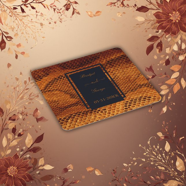 luxury wild snake skin animal wedding  square paper coaster (Creator Uploaded)