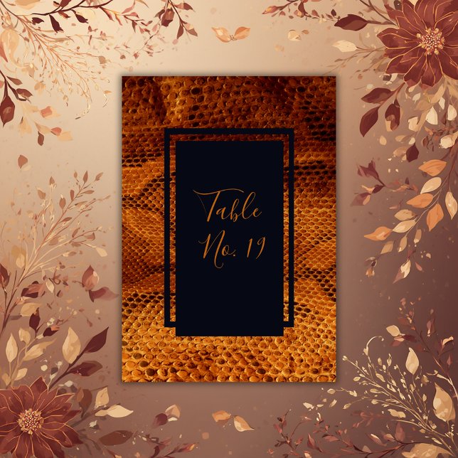 luxury wild snake skin animal wedding  table number (Creator Uploaded)