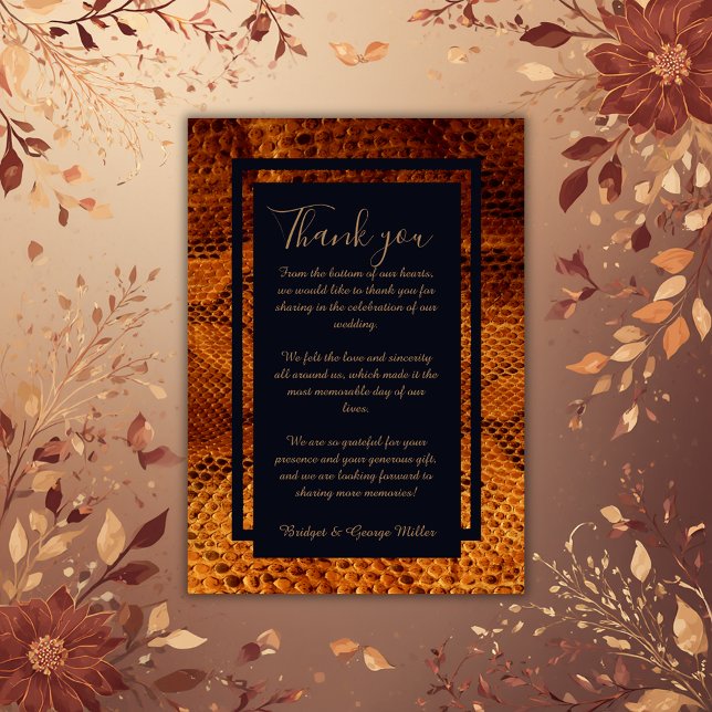 luxury wild snake skin animal wedding  thank you card (Creator Uploaded)