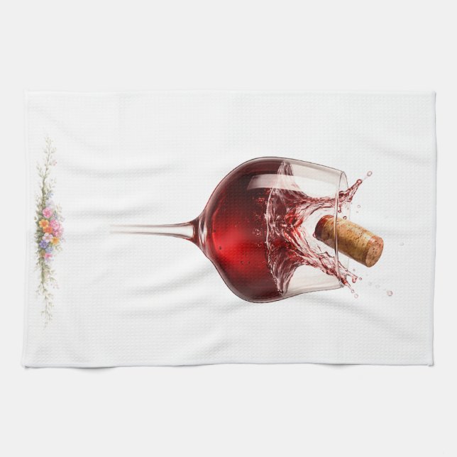 Luxury Wine Glass Splash Bath Towel (Horizontal)