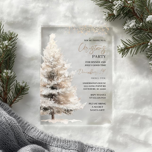 Luxury Winter Holiday Acrylic Invitations (Creator Uploaded)